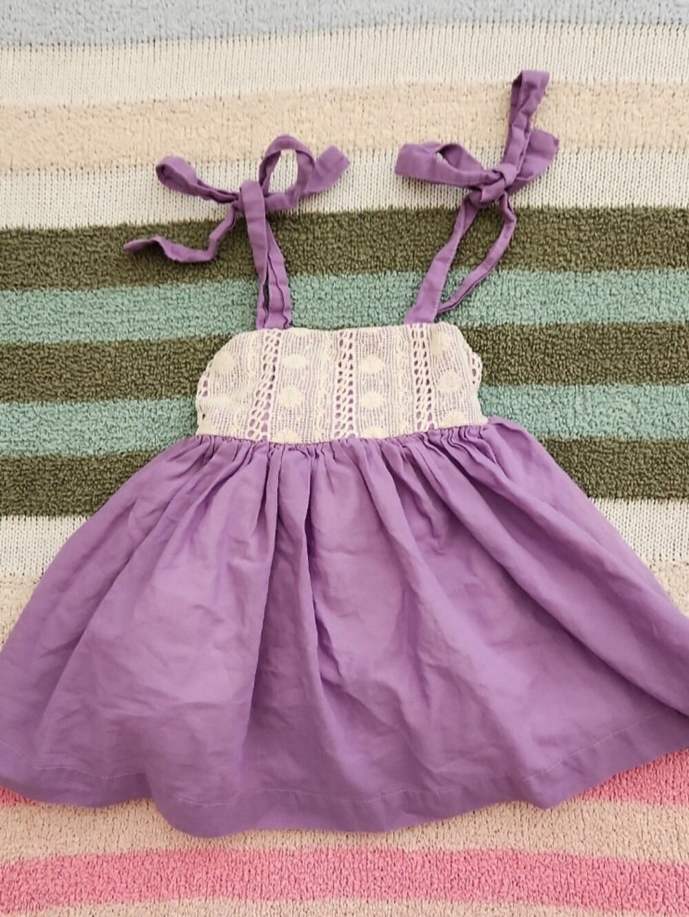 Well dressed wolf purple 9 months tank dress vintage smocked style fit Us 9-12